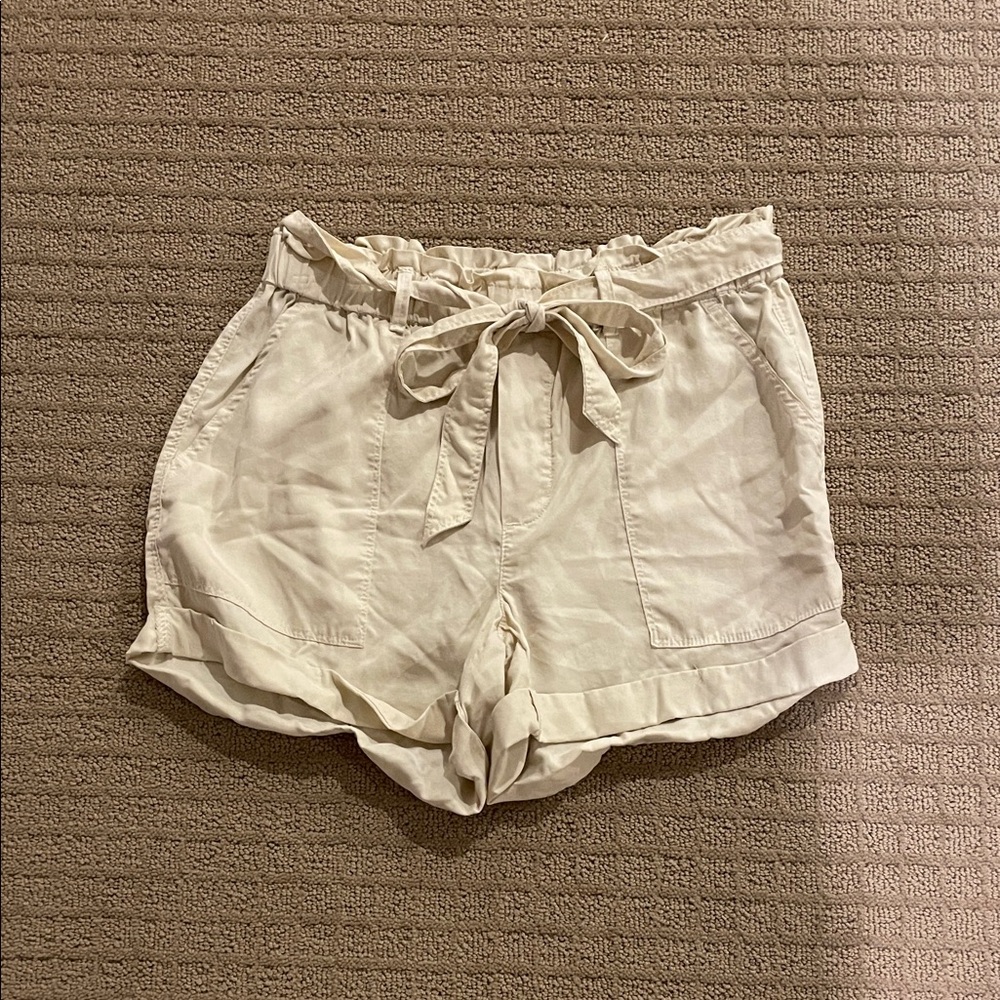 Aerie High Waist Cream Shorts